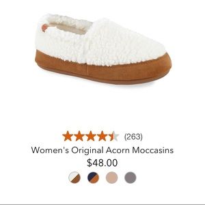 Acorn white fuzzy slippers